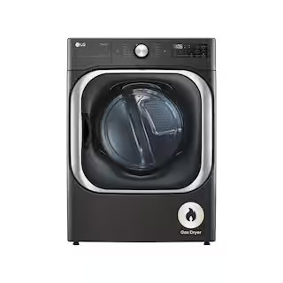 LG 9.0 cu. ft. Vented SMART Stackable Gas Dryer in Black Steel with TurboSteam and Sensor Dry Tec... | The Home Depot