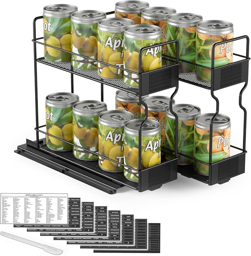 SpaceAid Pull Out Spice Rack Organizer for Cabinet, Heavy Duty Slide Out Seasoning Kitchen Organi... | Amazon (US)