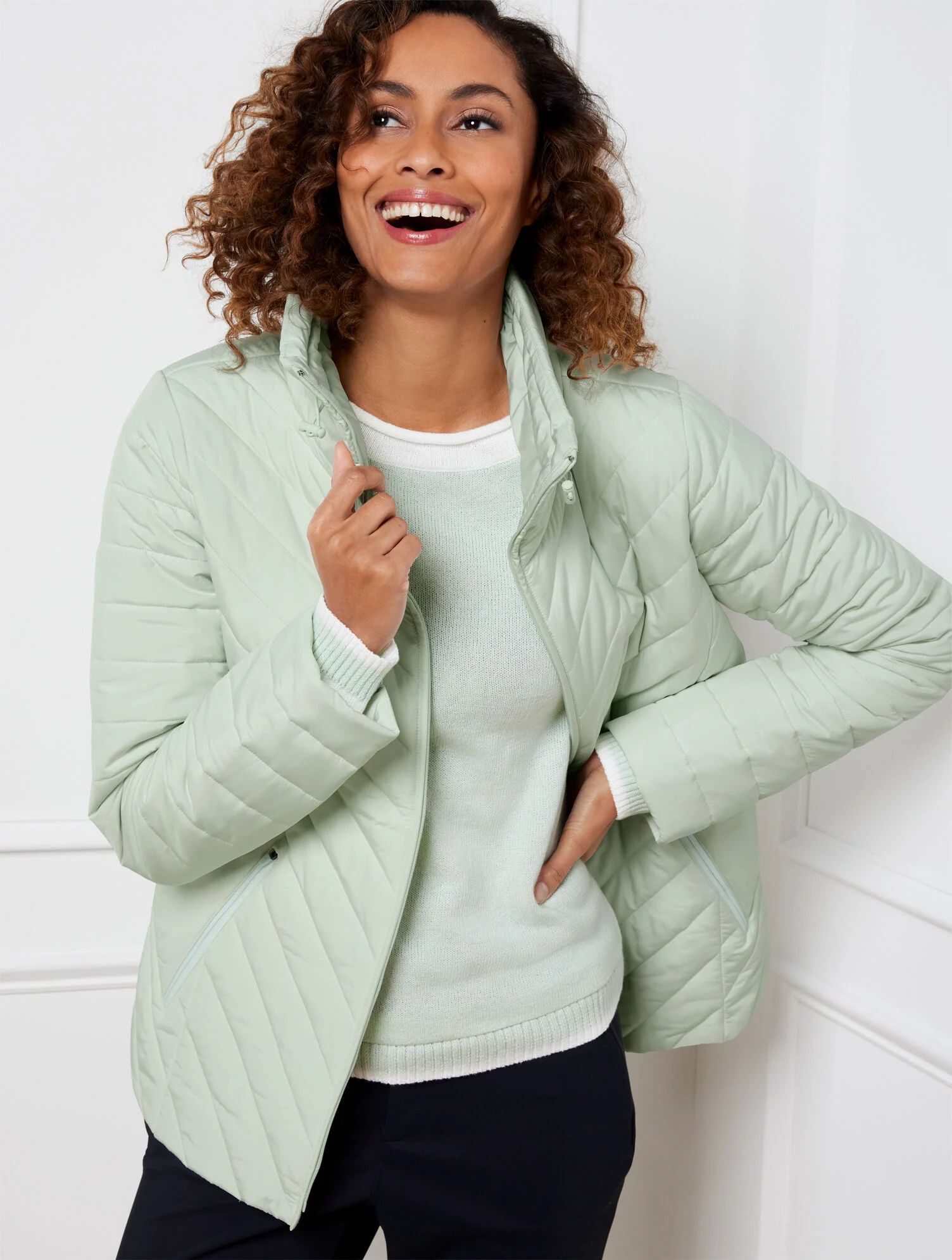 Chevron Quilted Packable Jacket | Talbots