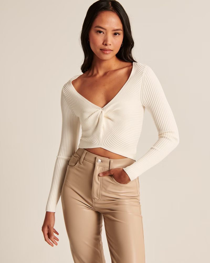 Twist-Front Sweater Top | Abercrombie & Fitch (US)