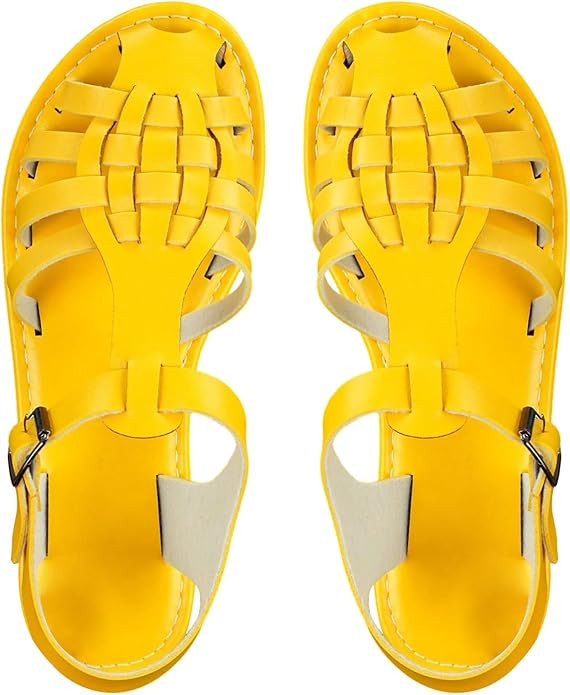 GORGLITTER Women's Mexicanos Huaraches Sandals Closed Toe Slingback Ankle Strap Flats Sandals Vac... | Amazon (US)