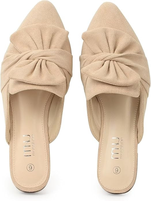 MUSSHOE Women Mules: Pointed Toe Flats - Comfortable Slip on Work Loafers for Professional Woman ... | Amazon (US)