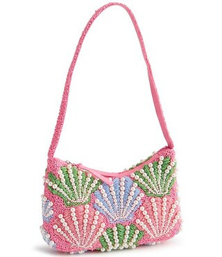 Mini Roxbury Crescent Beaded Cottage Shells Shoulder Bag | Dillard's