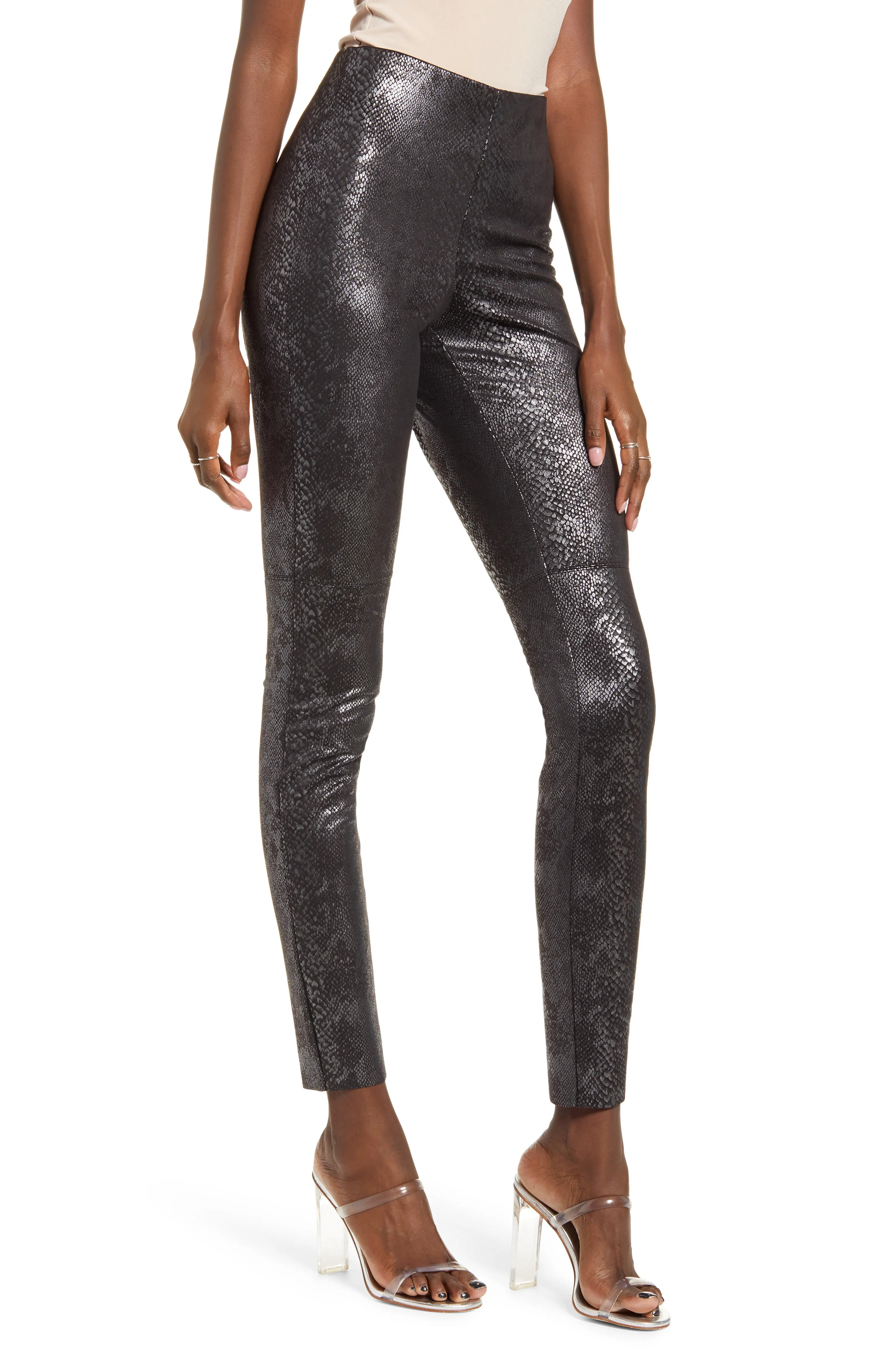 Faux Suede Snake Leggings | Nordstrom
