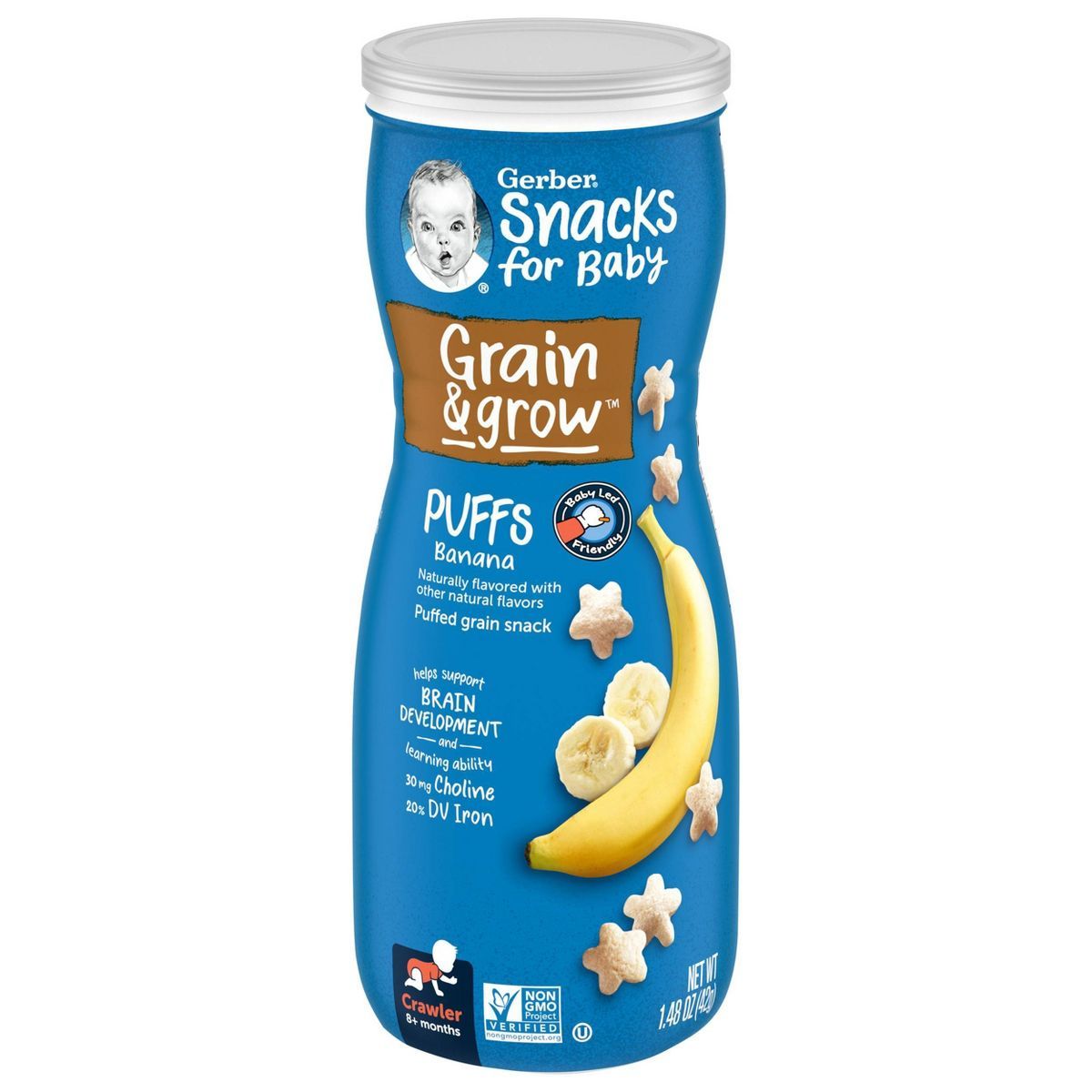 Gerber Puffs Banana Cereal Baby Snacks - 1.48oz | Target