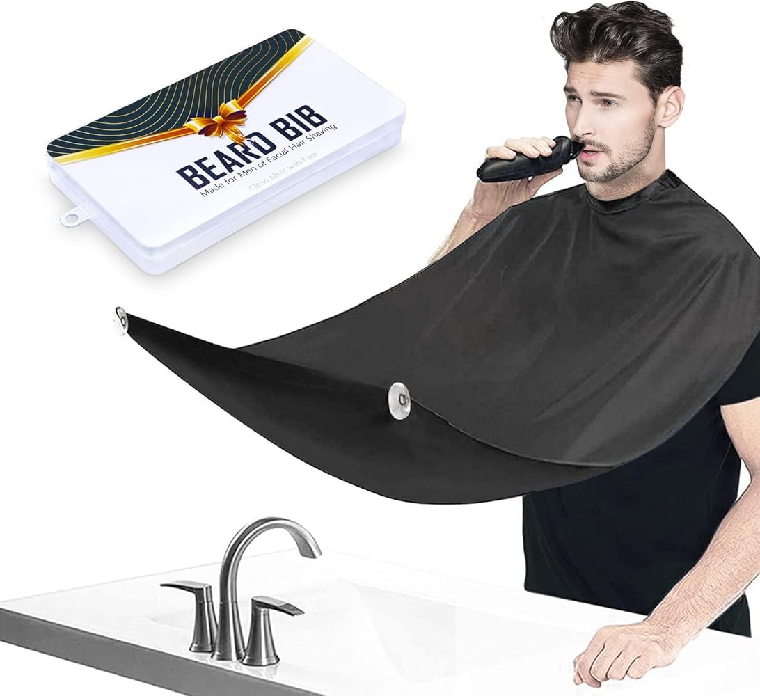 Beard Bib Apron, Beard Trimming Catcher for Men Shaving Hair Clippings Non-Stick Waterproof Groom... | Amazon (US)