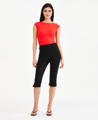 Bar Iii Women's Pull-On Capri Pants, Macy's Exclusive - Black | Macy's