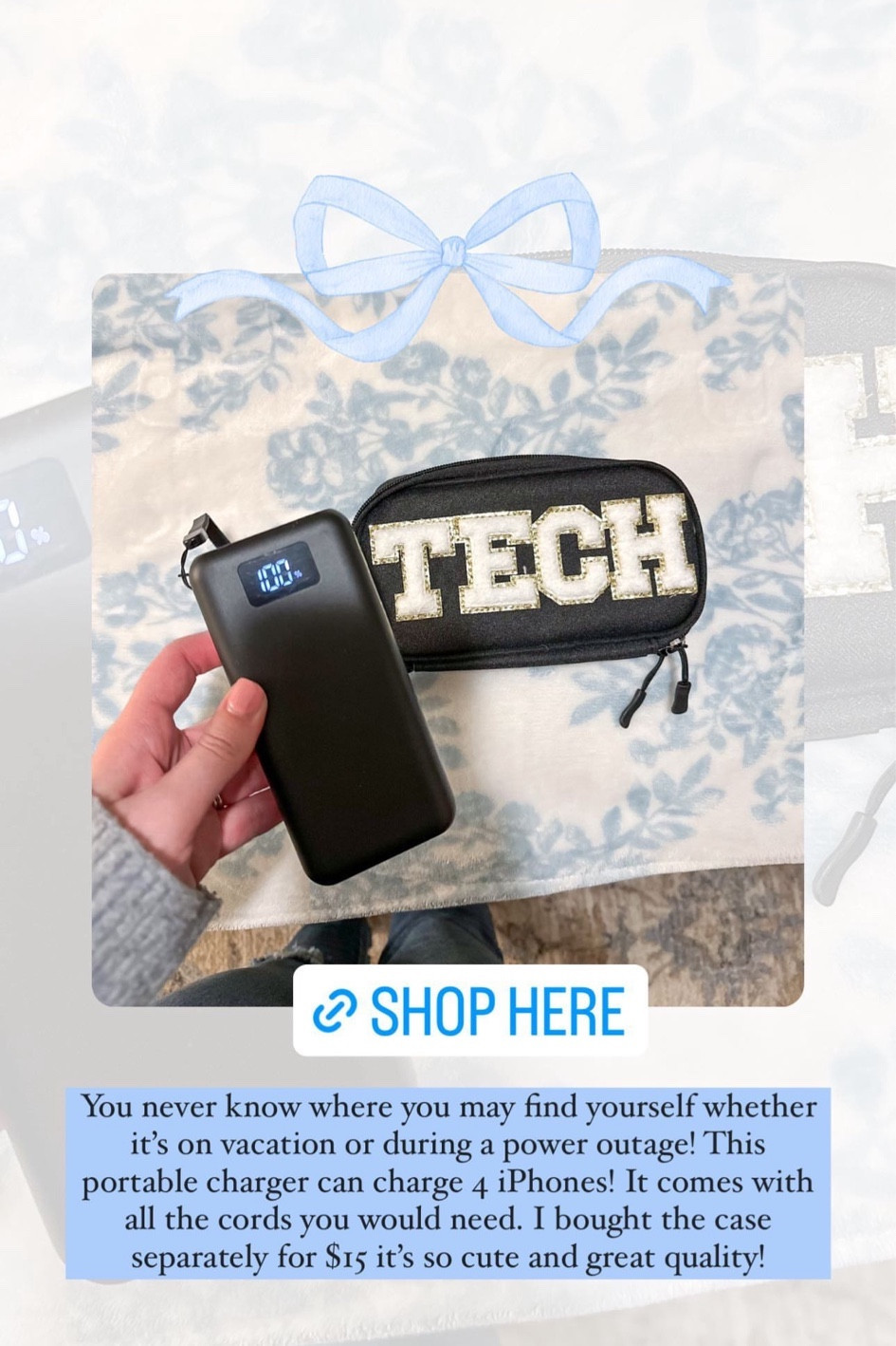 Portable charger and case 
I got the black in both!

#LTKtravel #LTKsalealert #LTKMostLoved