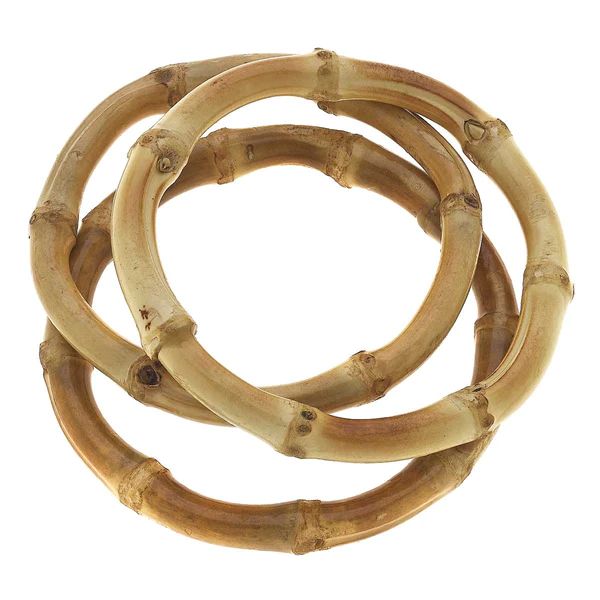 Felicity Bamboo Bangle Stack in Natural - Set of 3 | CANVAS
