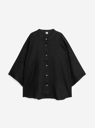 Relaxed Linen Shirt – Black – Women – ARKET GB | Arket UK