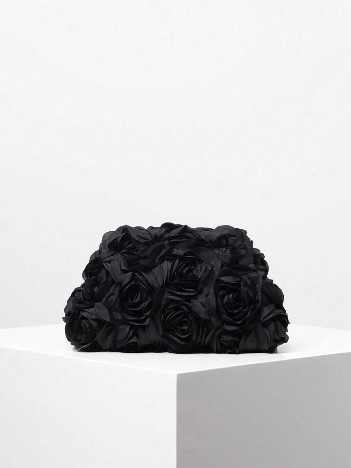 Elegant Rose Pattern Evening Bag, Wedding Party Clutch Bag, Gentle And Sweet Ladies Purse, Valent... | SHEIN