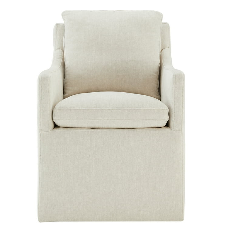 CHITA Dining Arm Chair with Caster Wheels for Kitchen Fabric Upholstered Dining Room Chair, Linen | Walmart (US)