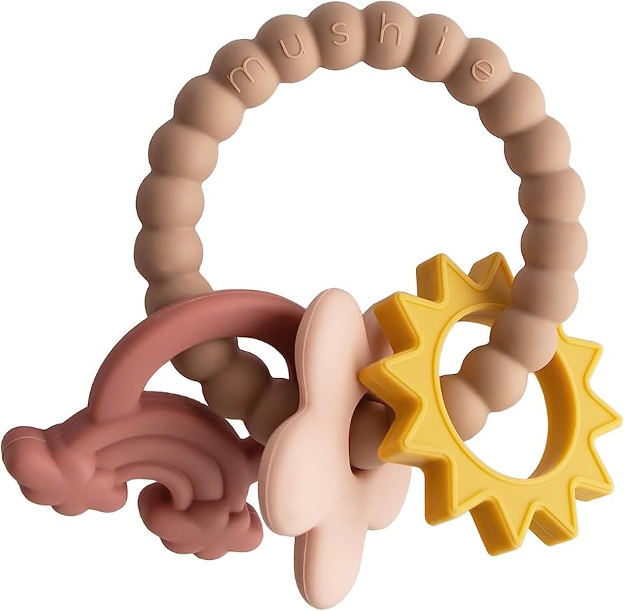 mushie Silicone Nature Teething Ring Toy | Amazon (US)