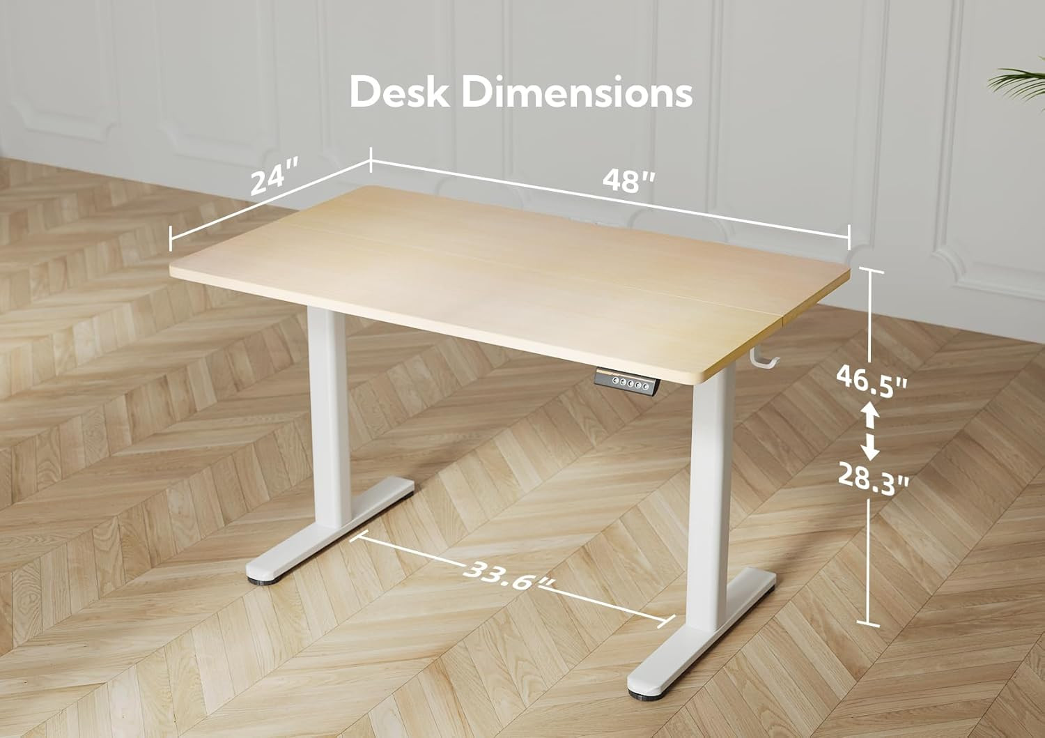 YDN Electric Standing Desk, Adjustable Height Stand up Desk, 48x24 Inches Sit Stand Home Office D... | Amazon (US)