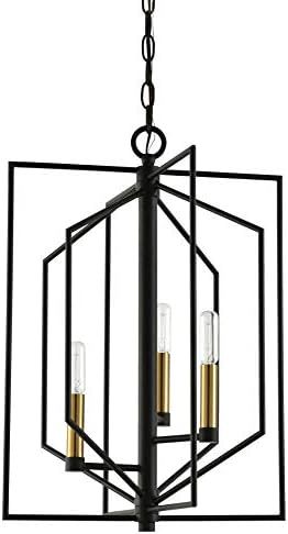 Kira Home Gio 21" 3-Light Modern Farmhouse Pendant Chandelier, Free Swinging Arms, Warm Brass Acc... | Amazon (US)