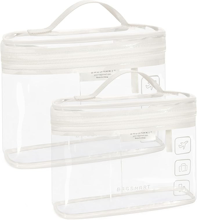 BAGSMART TSA Approved Toiletry Bag, 2 Pack Clear Makeup Cosmetic Bag Organizer, Quart Size Travel... | Amazon (US)