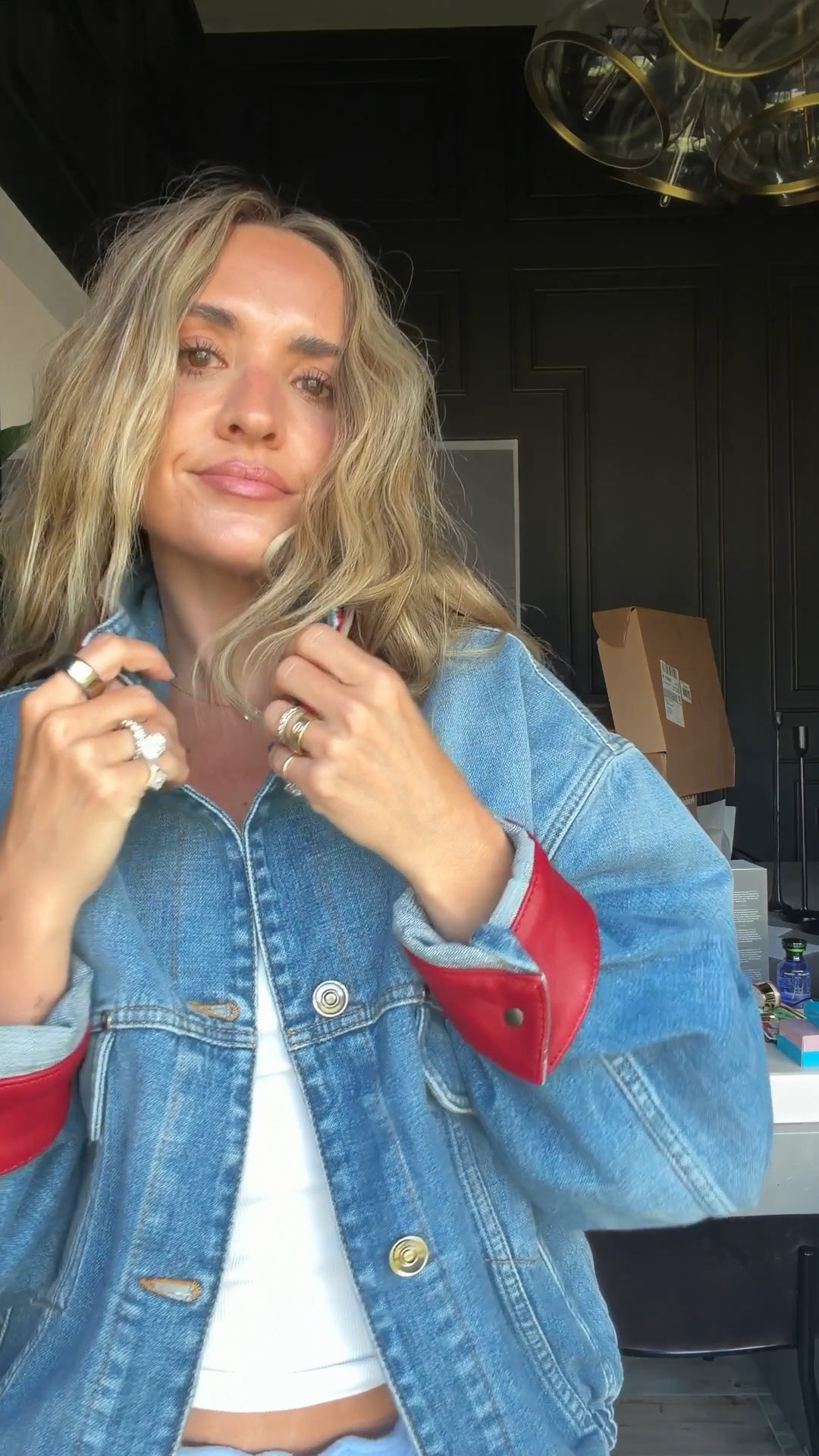 Saw this jacket on a girl I love following and had to have it! Because I love red - but found it on sale! Size 38 (did smallest option on sale) has a oversized fit to it and I love it