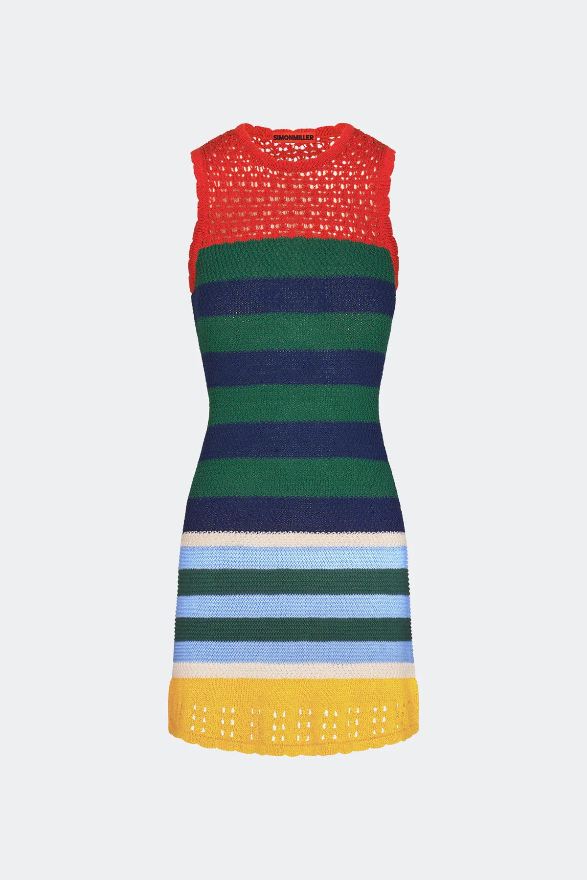 Yvonne Knit Mini Dress In Brick Stripe Combo | Simon Miller