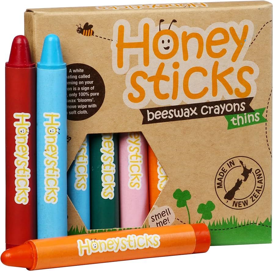 Honeysticks Natural Beeswax Crayons - Classic Crayon Size and Shape for a Developed Pencil Grip -... | Amazon (US)