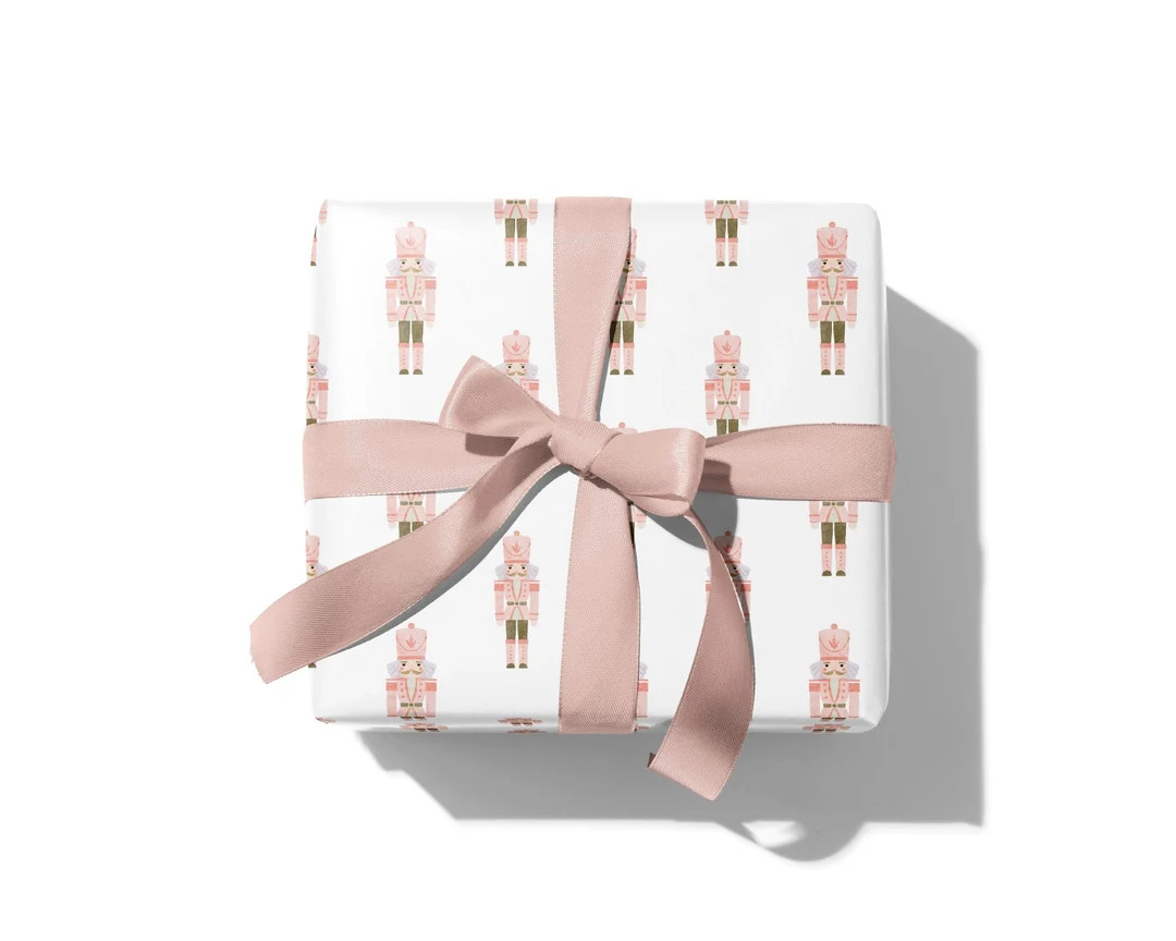 Pink Nutcracker Wrapping Paper | Vintage Inspired Christmas Gift Wrap | Ideal for Holidays, Chris... | Etsy (US)