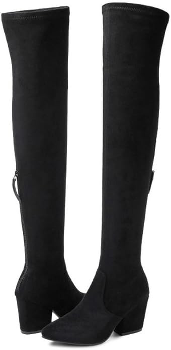 N.N.G Women Over the Knee Boots Thigh High Suede Block Winter Low Above Flat Long OTK Comfort Poi... | Amazon (US)