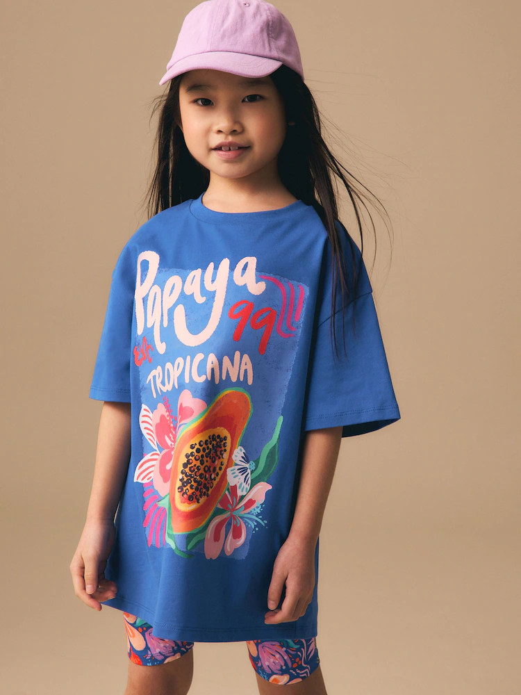 Blue Papaya T-Shirt and Cycling Shorts Set (3-16yrs) | Next US