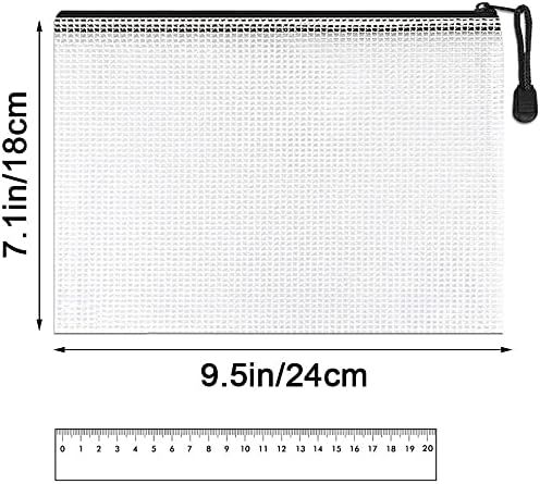 Umriox Zipper Mesh Document Pouch, 9.5x7.1 in (Black, 18 Packs), Clear Zipper Pouches, Waterproof... | Amazon (US)