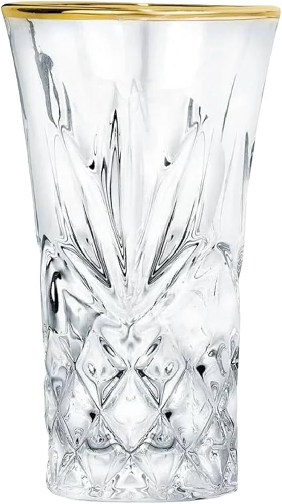 12 Pack Non-Leaded Crystal Shot Glasses With Gold Rim, 2 Oz Shot Glasses, Fancy Shot Glasses, Cut... | Amazon (US)