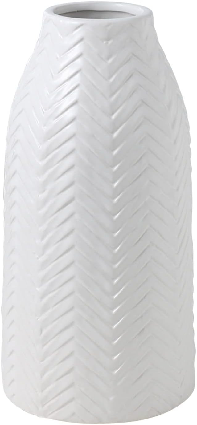 hjn Ceramic Vase- Flower Vase for Centerpieces, Boho vase for Home Decor, Farmhouse White vases f... | Amazon (US)