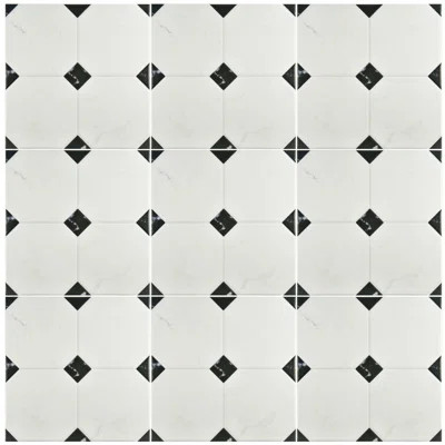 EliteTile Valencia 13.12" x 13.12" Ceramic Field Tile in Marbleized Gray | Wayfair North America