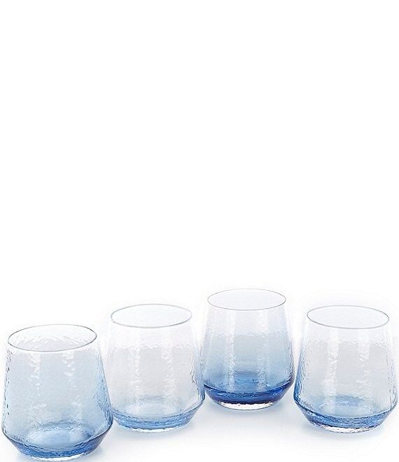 Blue Textured Double Old-fashion Glasses, Set of 4 | Dillard's