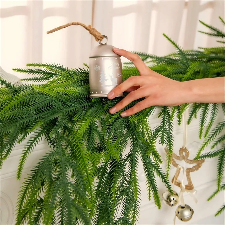 ENVEN 6ft Norfolk Pine Christmas Garland Real Touch Faux Greenery for Indoor Outdoor Holiday Deco... | Walmart (US)