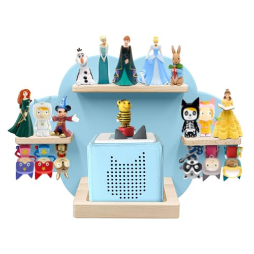 Taladad for TonieBox and Tonie Shelf Cloud,Tonies Storage for 12-20 Tonie Figures Characters Magnetic Wall Shelf for Tonies Toniebox, Charging Station (Blue) | Amazon (US)