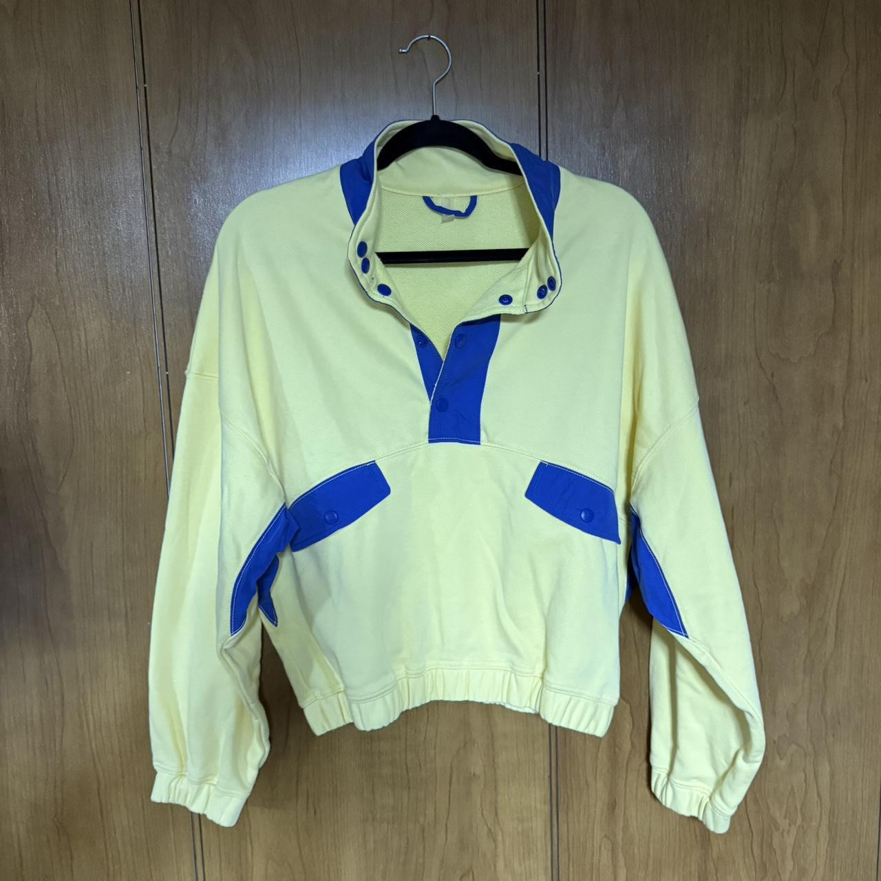 Free People Women's Sweatshirt - Yellow/Multi - 30A | Depop US