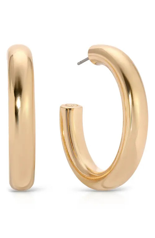 Ettika Medium Thick Classic Hoop Earrings in Gold at Nordstrom | Nordstrom