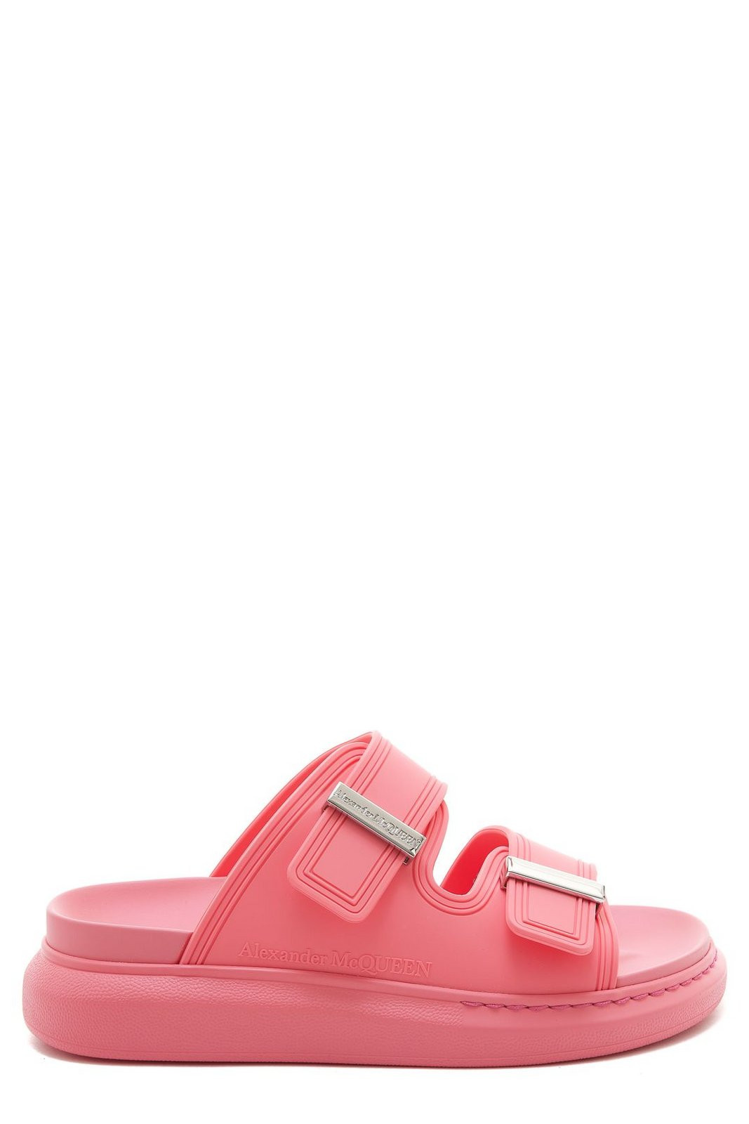 Alexander McQueen Logo Detailed Buckle Strap Slides | Cettire Global