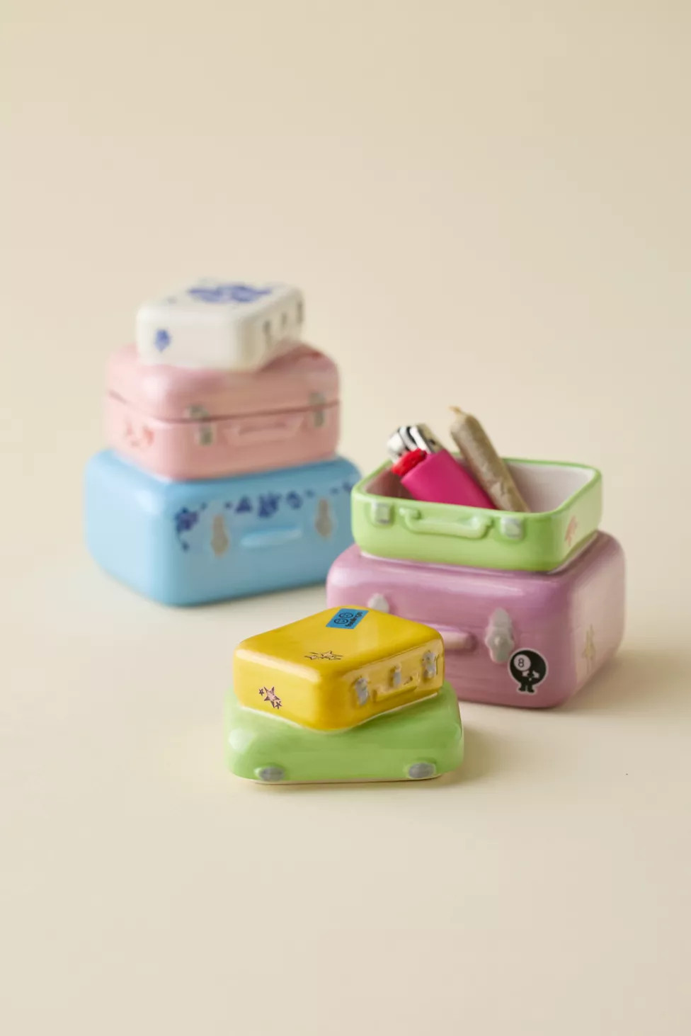 Hit The Road Suitcase Shape Ceramic Stash Box | Urban Outfitters (US and RoW)