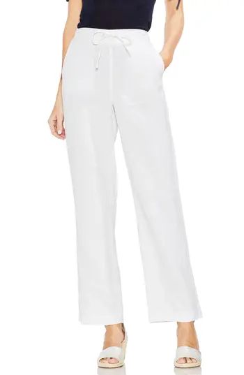 Women's Vince Camuto Wide Leg Linen Pants, Size X-Small - White | Nordstrom