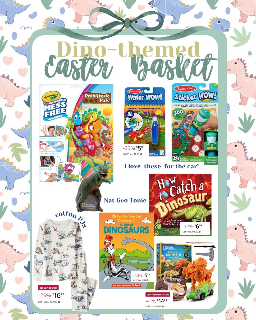 Dinosaur themed Easter basket gifts for kids! All items still arrive before Easter!! 

Dino dinosaur toys gifts books toy book game games Tonie Tonies coloring mess free stickers Melisa and Doug stamps kohls sale trending Easter pajamas cotton

#LTKBaby #LTKmomlife #LTKKids
