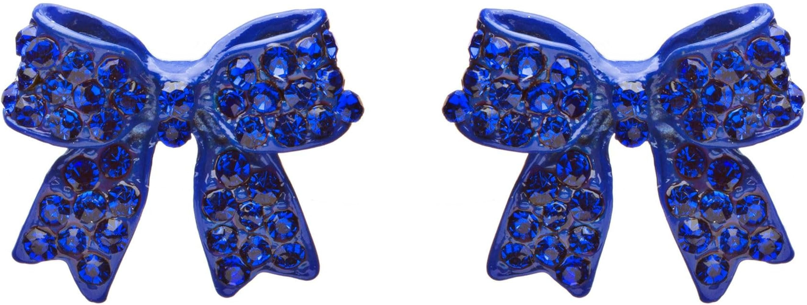 Adorable Fashion Crystal Pave Bow Ribbon Stud Earrings | Amazon (US)