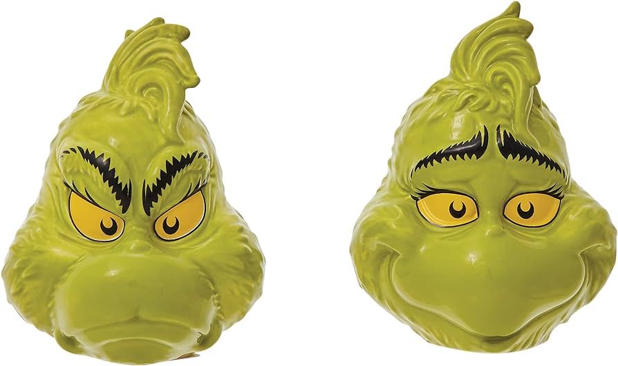 Department 56 Dr. Seuss the Grinch Faces Salt and Pepper Spice Shaker Set, 3.54 Inch, Green | Amazon (US)