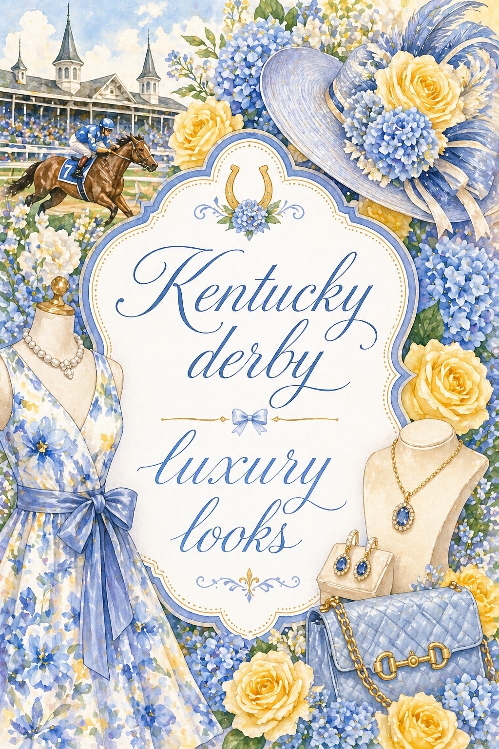 Luxury Designer dresses and custom headpieces for the Kentucky Derby and upcoming horse race season 