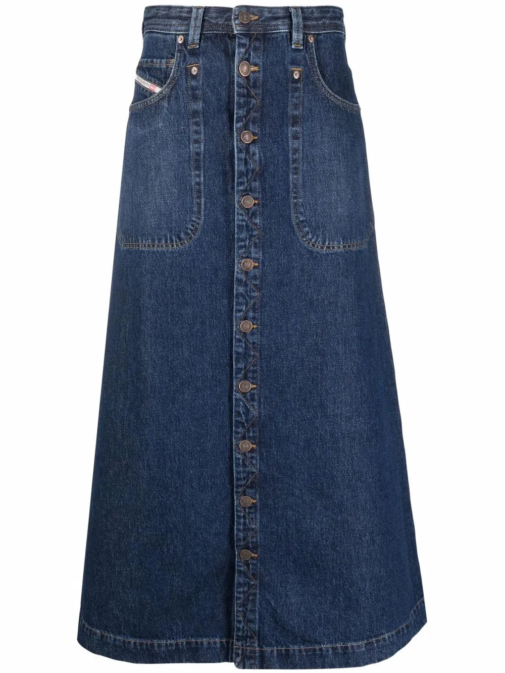 Diesel high-waisted Denim Skirt - Farfetch | Farfetch Global