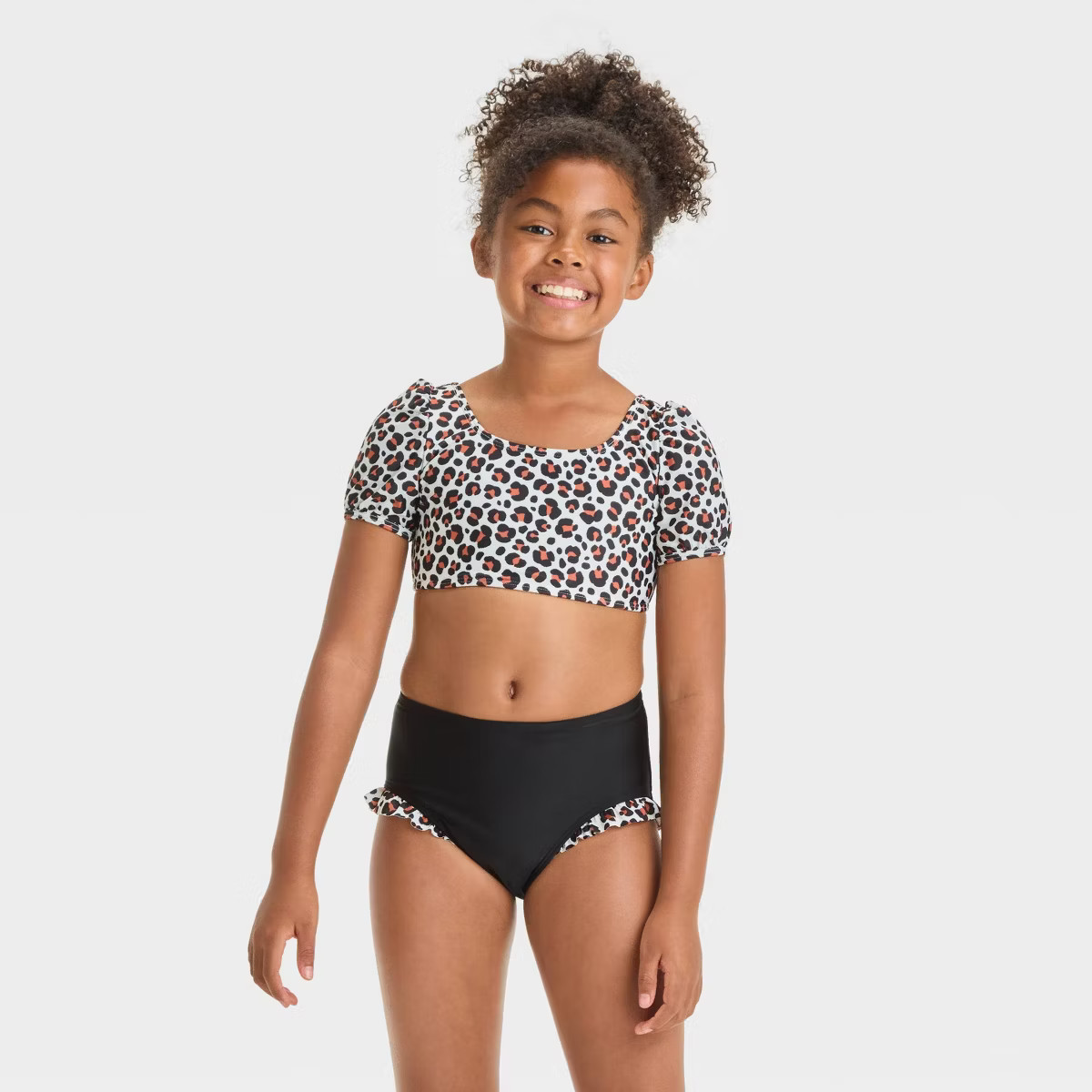 Girls' Leopard Spot Printed Bikini Set - Cat & Jack™ Black | Target
