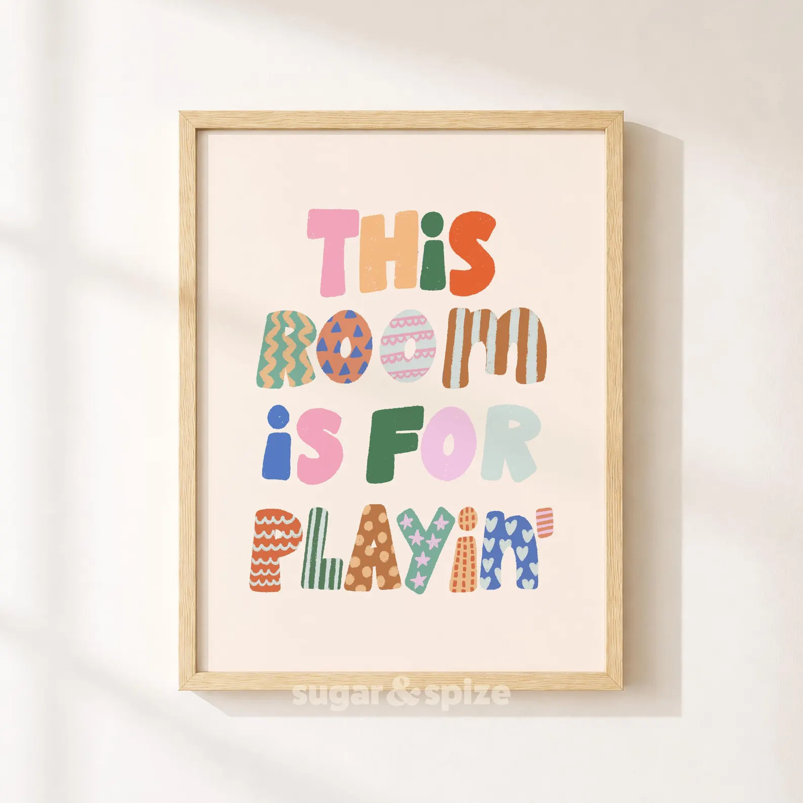 This Room Is For Playing Print, Colorful Kids Playroom Poster, Nursery Wall Decor, UNFRAMED | Etsy (Global)