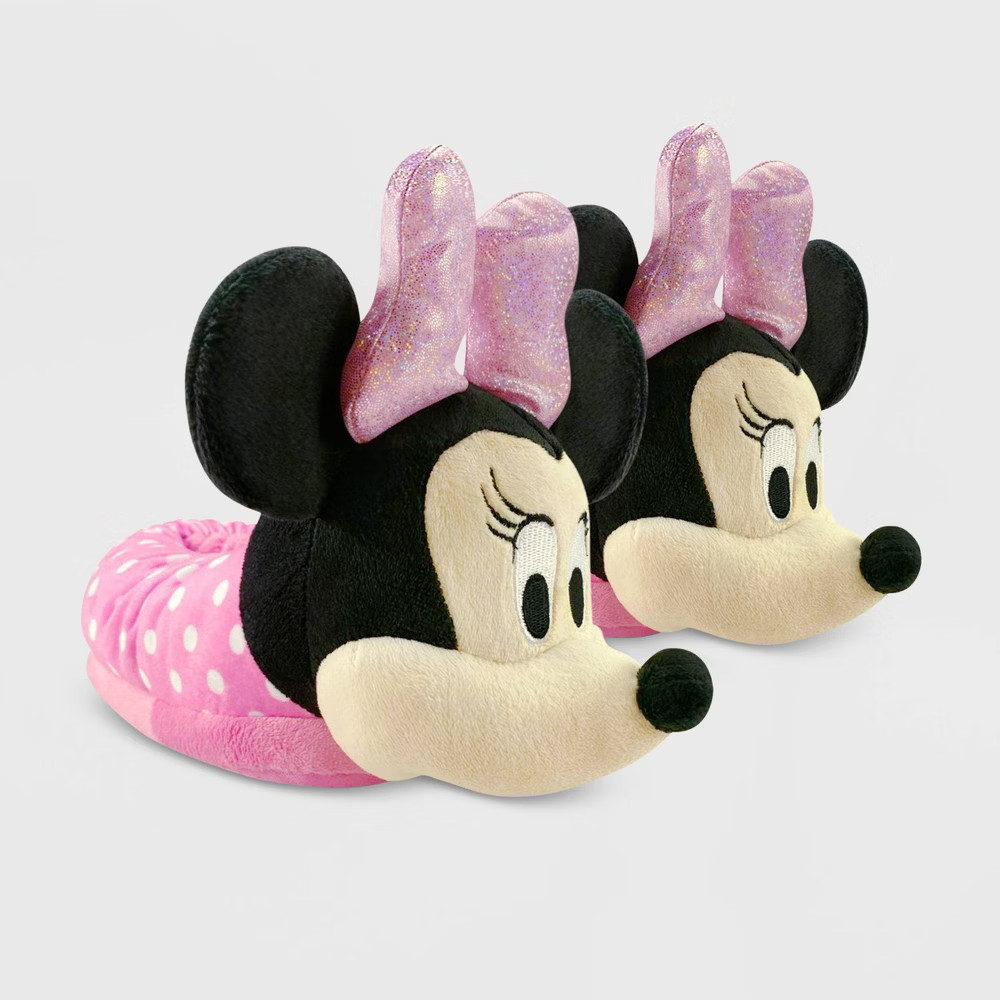 Kids' Disney Minnie Mouse Slide Slippers - Pink 9-10 - Disney Store | Target