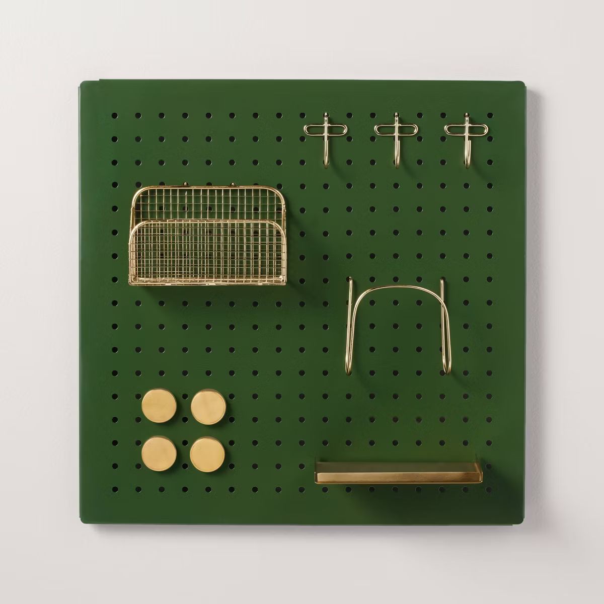 Metal Pegboard Wall Organizer Set Green/Gold - Hearth & Hand™ with Magnolia | Target