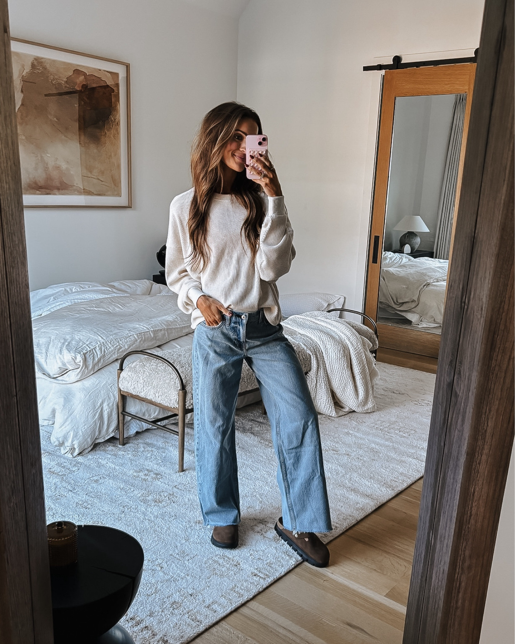 cozy oversized pullover on big time sale this week! 🤍 and my new fave baggy jeans! use code AFLAUREN for 15% off 👏🏻

#LTKCyberWeek