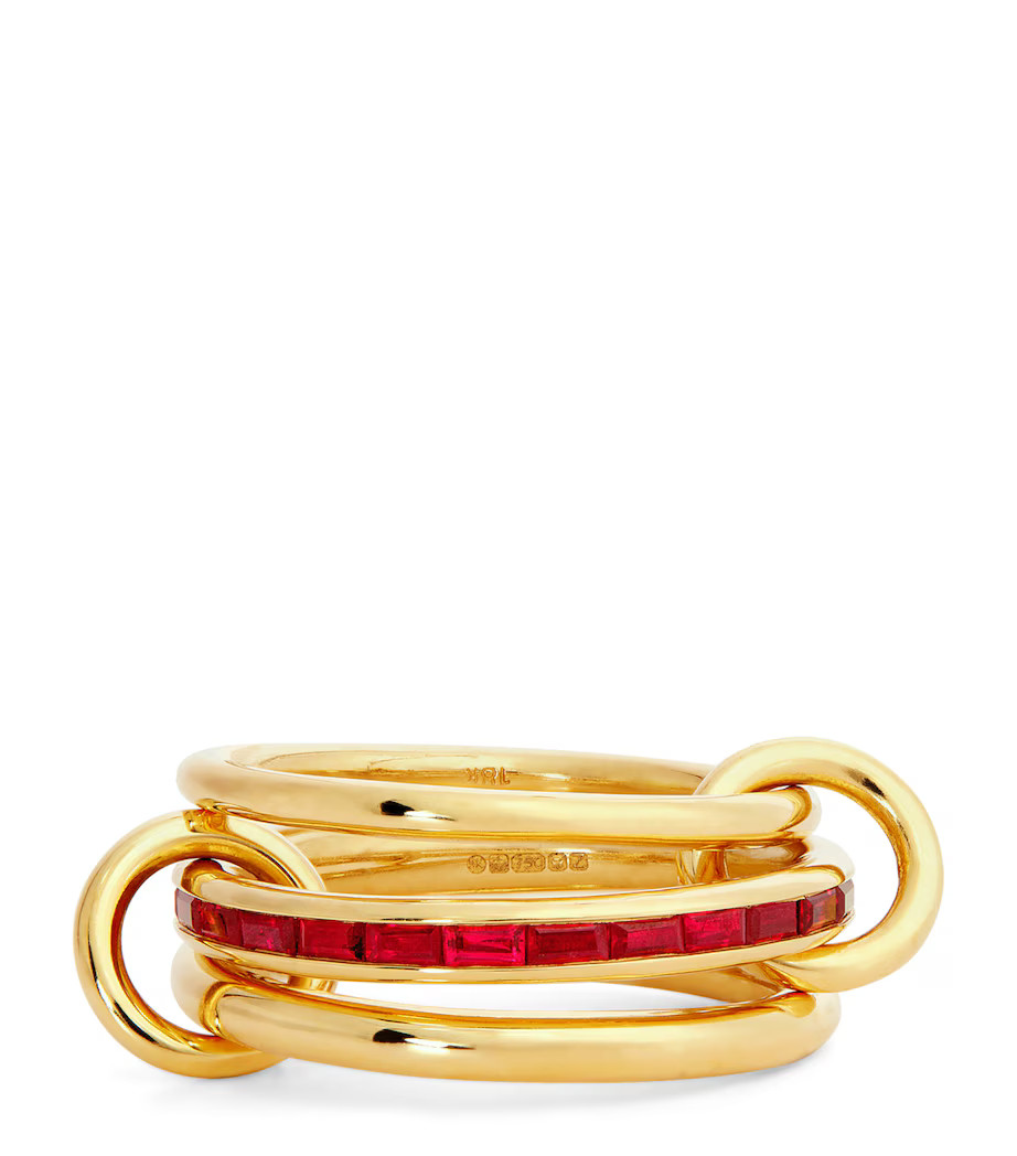 Yellow Gold and Ruby Pyrus Ring | Harrods