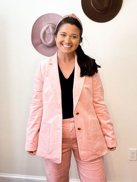 Suit. Matching set. Blazer. Corduroy. Pink outfit. Work wear. Holiday outfit. Holiday party.  Christmas 

#LTKworkwear #LTKHoliday #LTKSeasonal